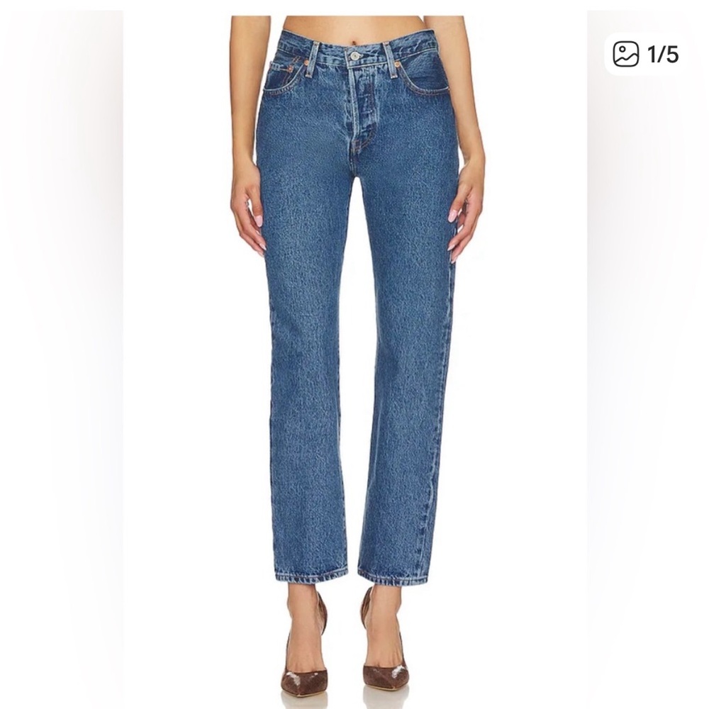 Levi's 501 Straight Shout Out Stone Blue Jeans Size 27